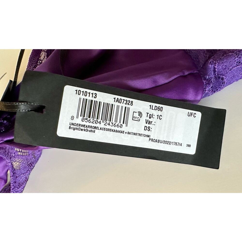 Versace Women’s Greek Key Purple Sleeveless Bodysuit 1C Italy 1010113 NWT - Picture 10 of 10